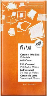 Chocolat au lait au caramel et au sel rose BIO 80 g - VIVANI